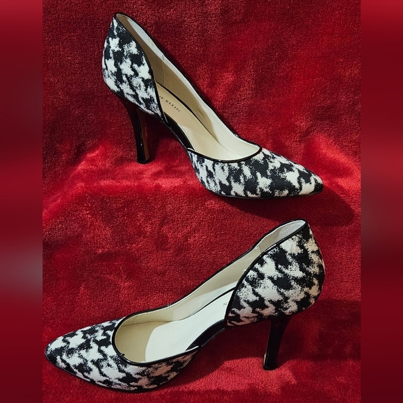 Anne Klein Black and White Houndstooth Heels - Picture 1 of 11